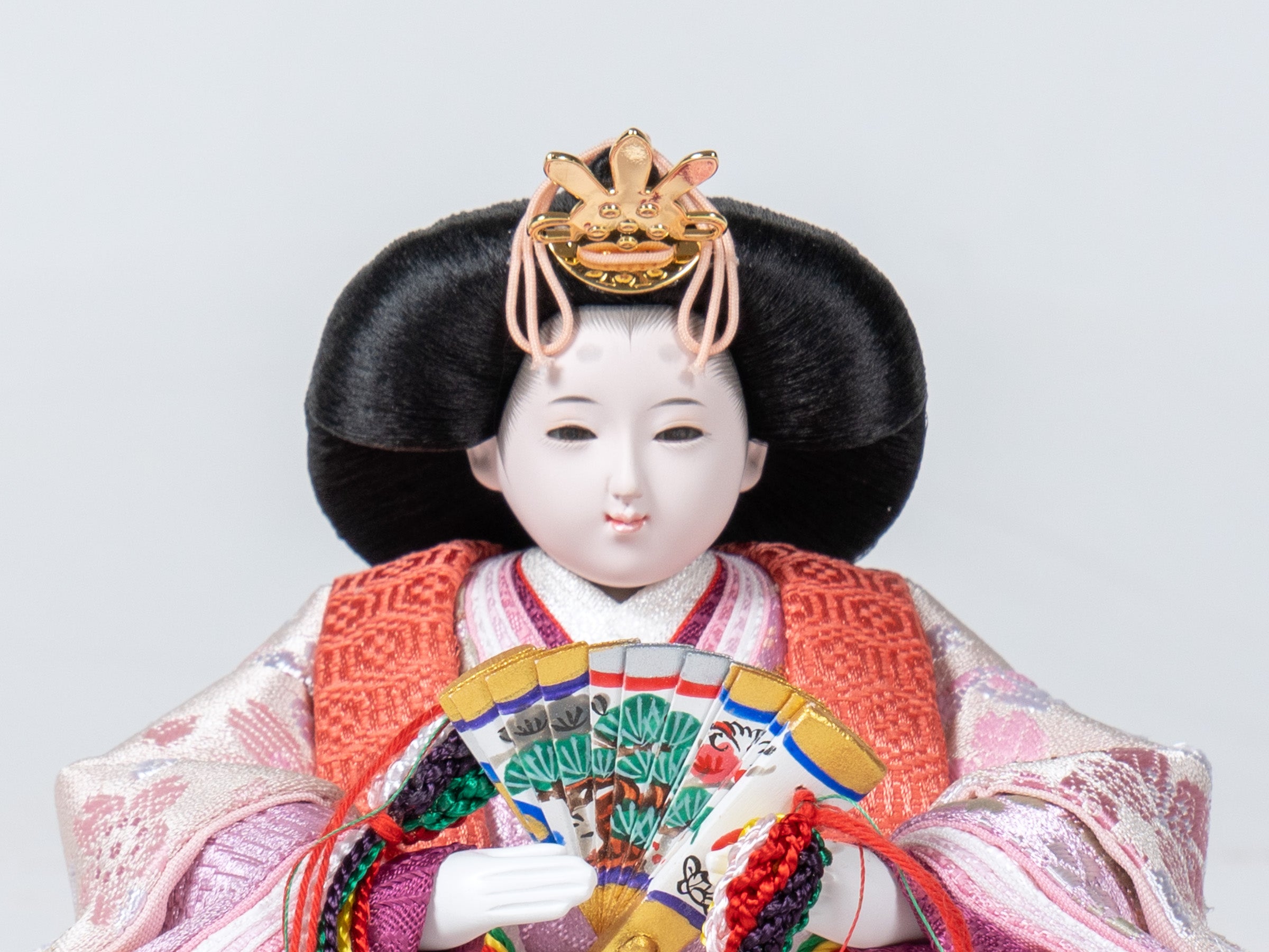 雛人形 胡白収納飾り 白 桃色