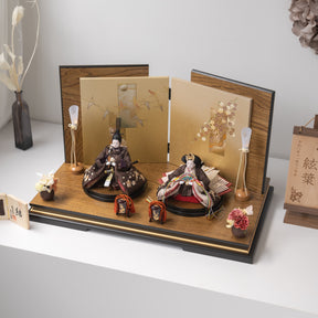 雛人形 わかば平飾り 木目茶 柴田家千代82I