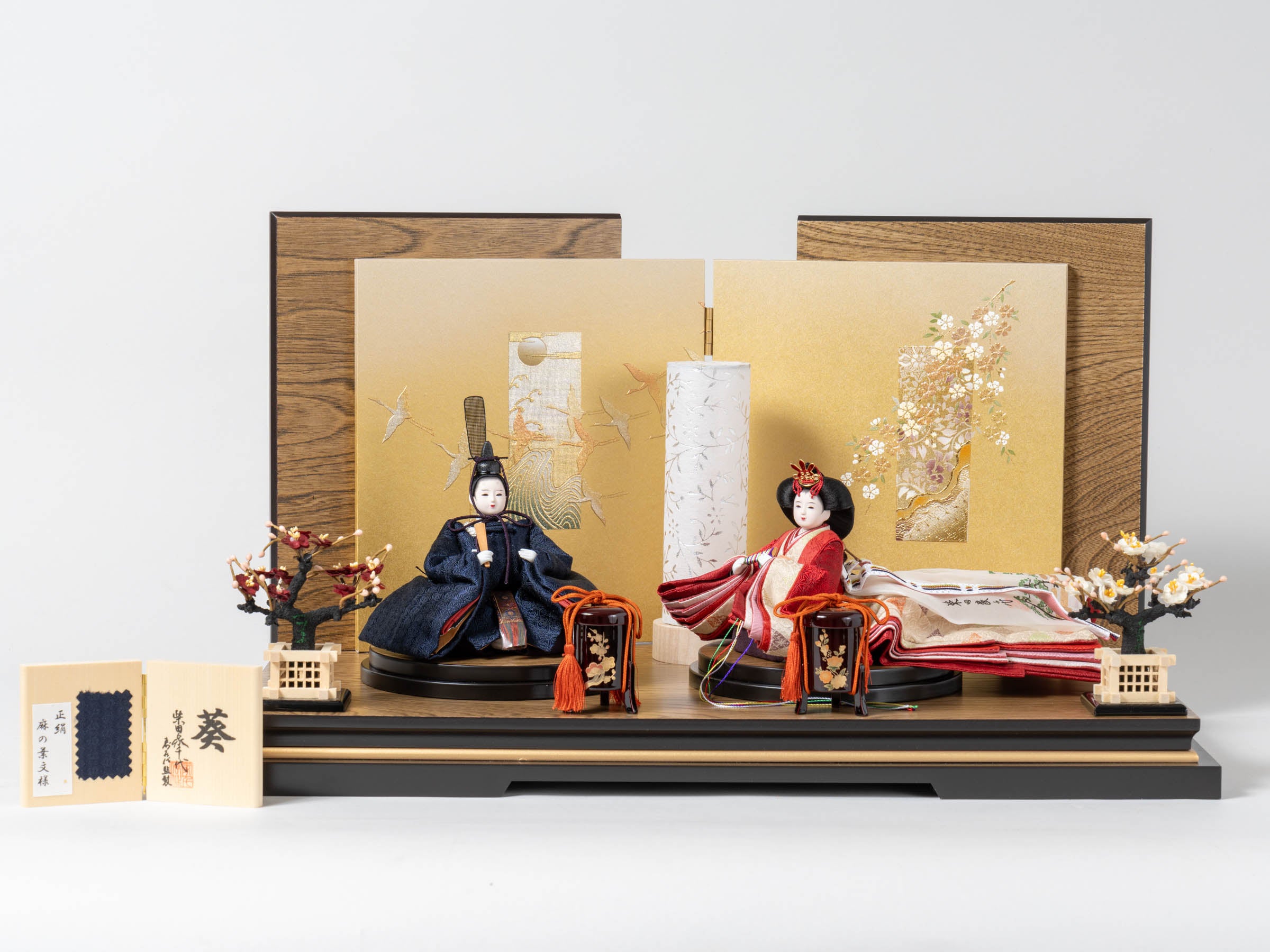【カスタム商品】雛人形 わかば平飾り 木目茶 柴田家千代206