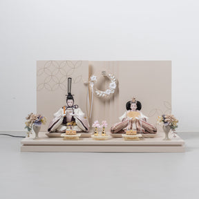 雛人形 光白平飾り 白 平安道翠 立湧桜刺繍