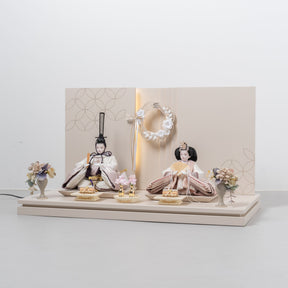 雛人形 光白平飾り 白 平安道翠 立湧桜刺繍