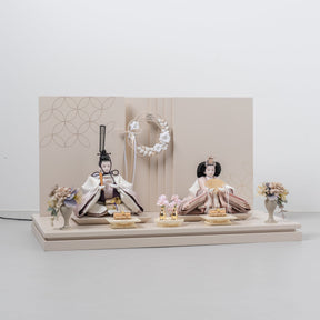 雛人形 光白平飾り 白 平安道翠 立湧桜刺繍