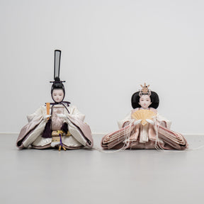 雛人形 光白平飾り 白 平安道翠 立湧桜刺繍