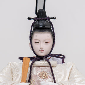 雛人形 光白平飾り 白 平安道翠 立湧桜刺繍