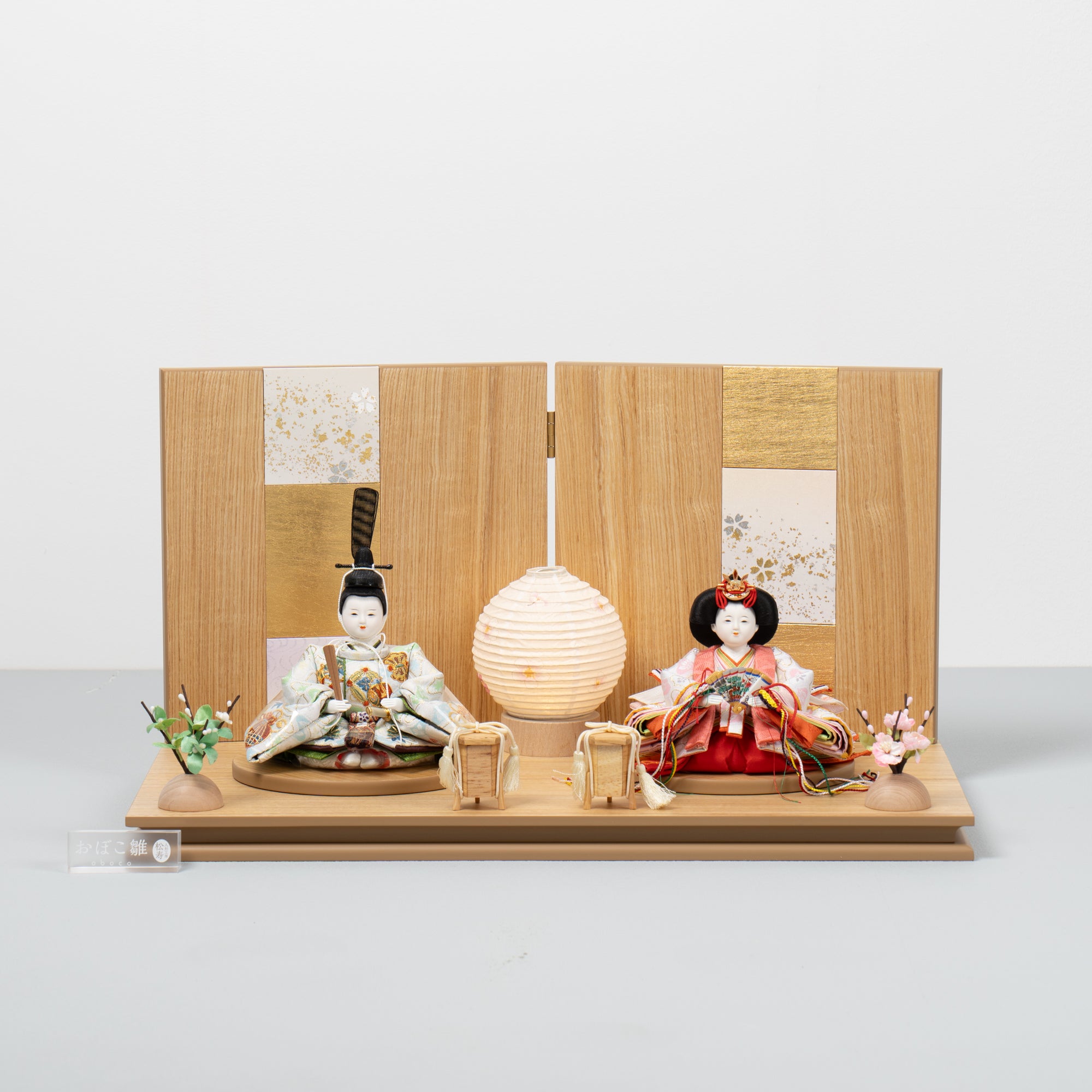 雛人形 凛平飾り 薄茶 松寿