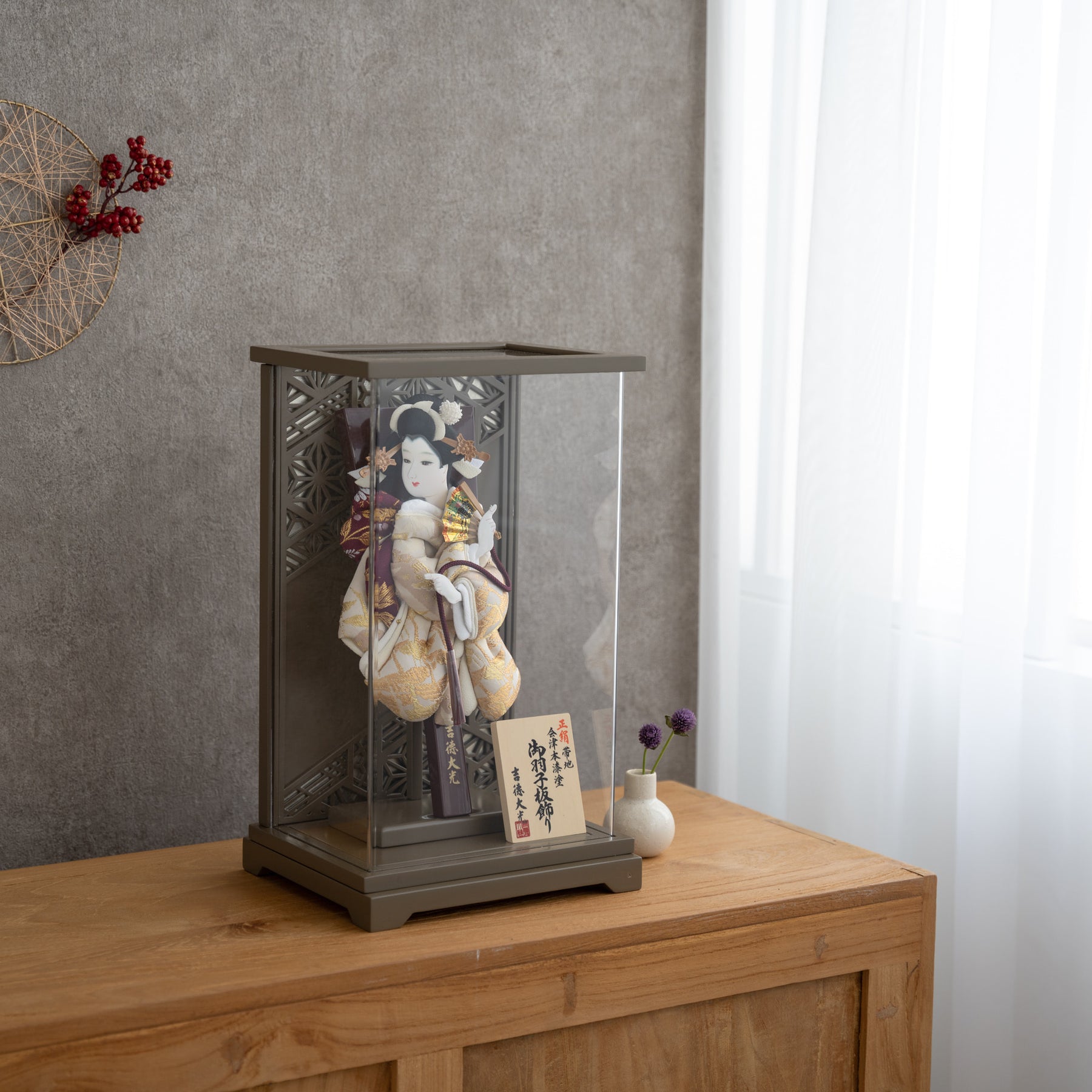 羽子板ケース かさね ブラウン 10号 帯地 吉徳大光