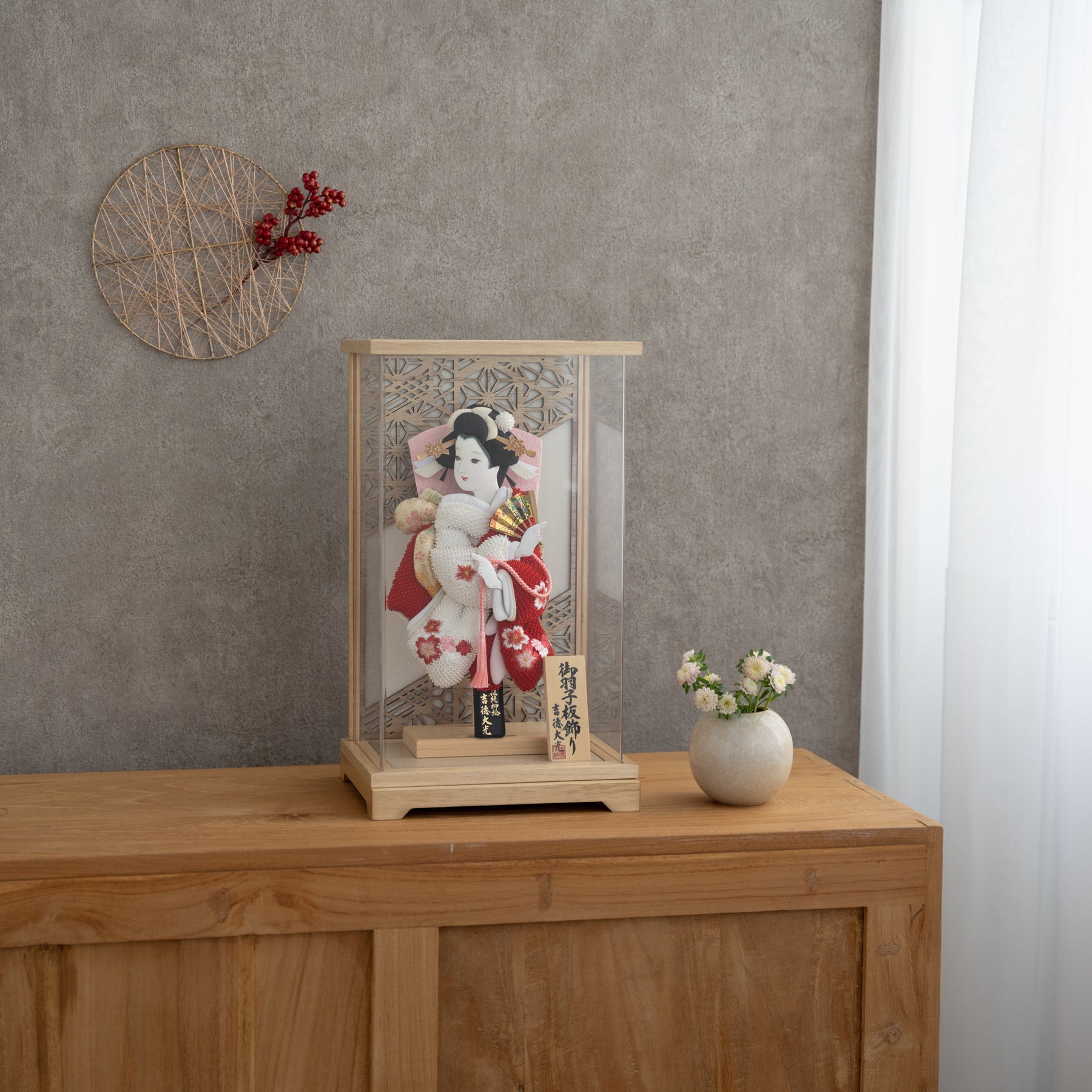 羽子板ケース 華音 白木 8号 鹿の子 吉徳大光