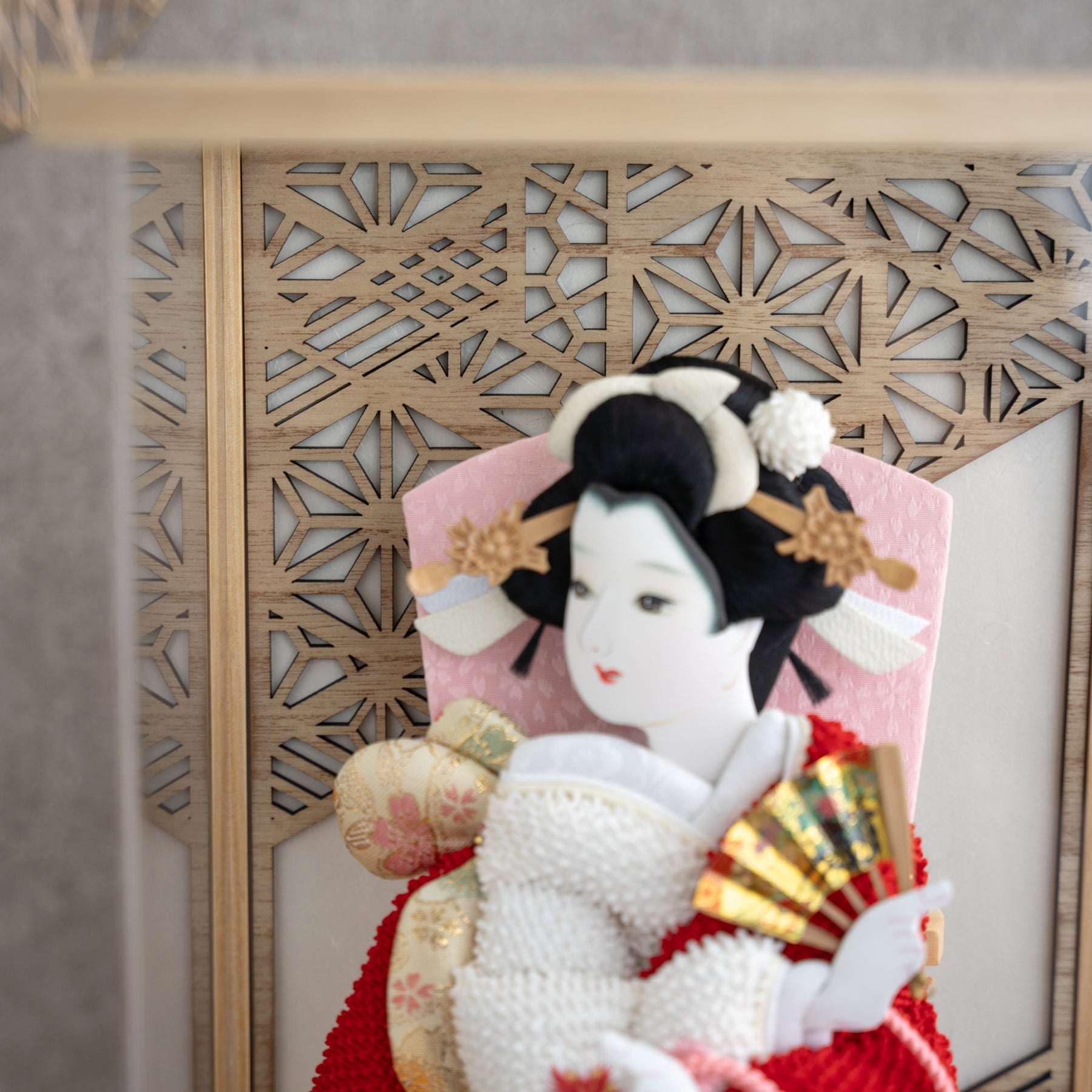 羽子板ケース 華音 白木 8号 鹿の子 吉徳大光