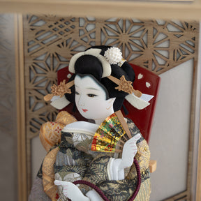 羽子板ケース 華音 白木 8号 帯地 吉徳大光