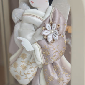 羽子板ケース ロマネ ベージュ 8号 蔦刺繍