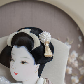 羽子板ケース ロマネ ベージュ 8号 蔦刺繍