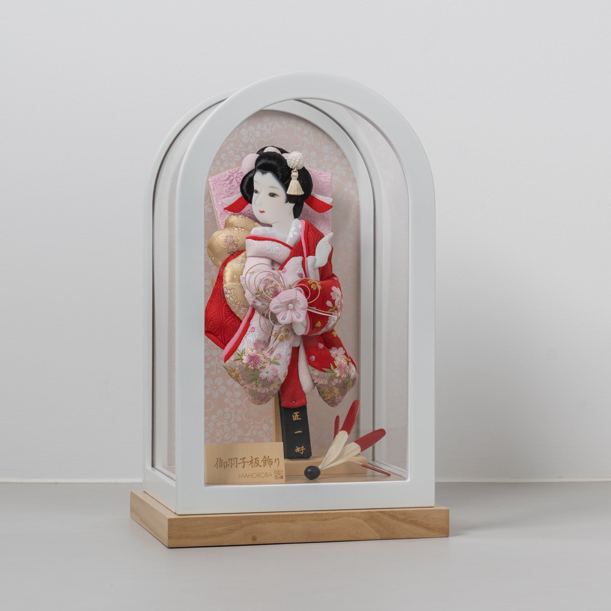 羽子板ケース ロマネ ベージュ 8号 筒描金襴