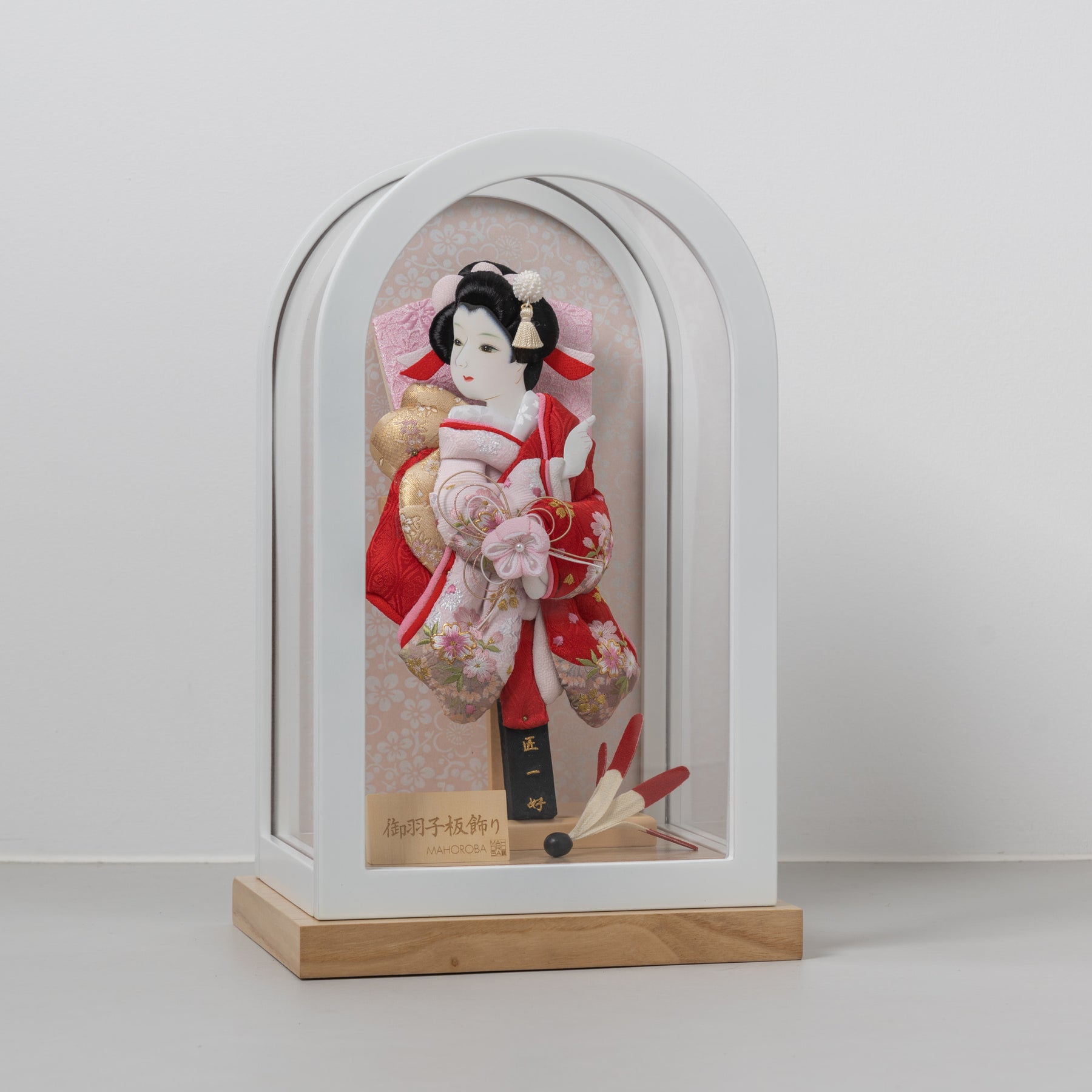 羽子板ケース ロマネ ベージュ 8号 筒描金襴