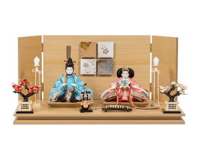胡白平飾り 白木 吉藤作 正絹水色
