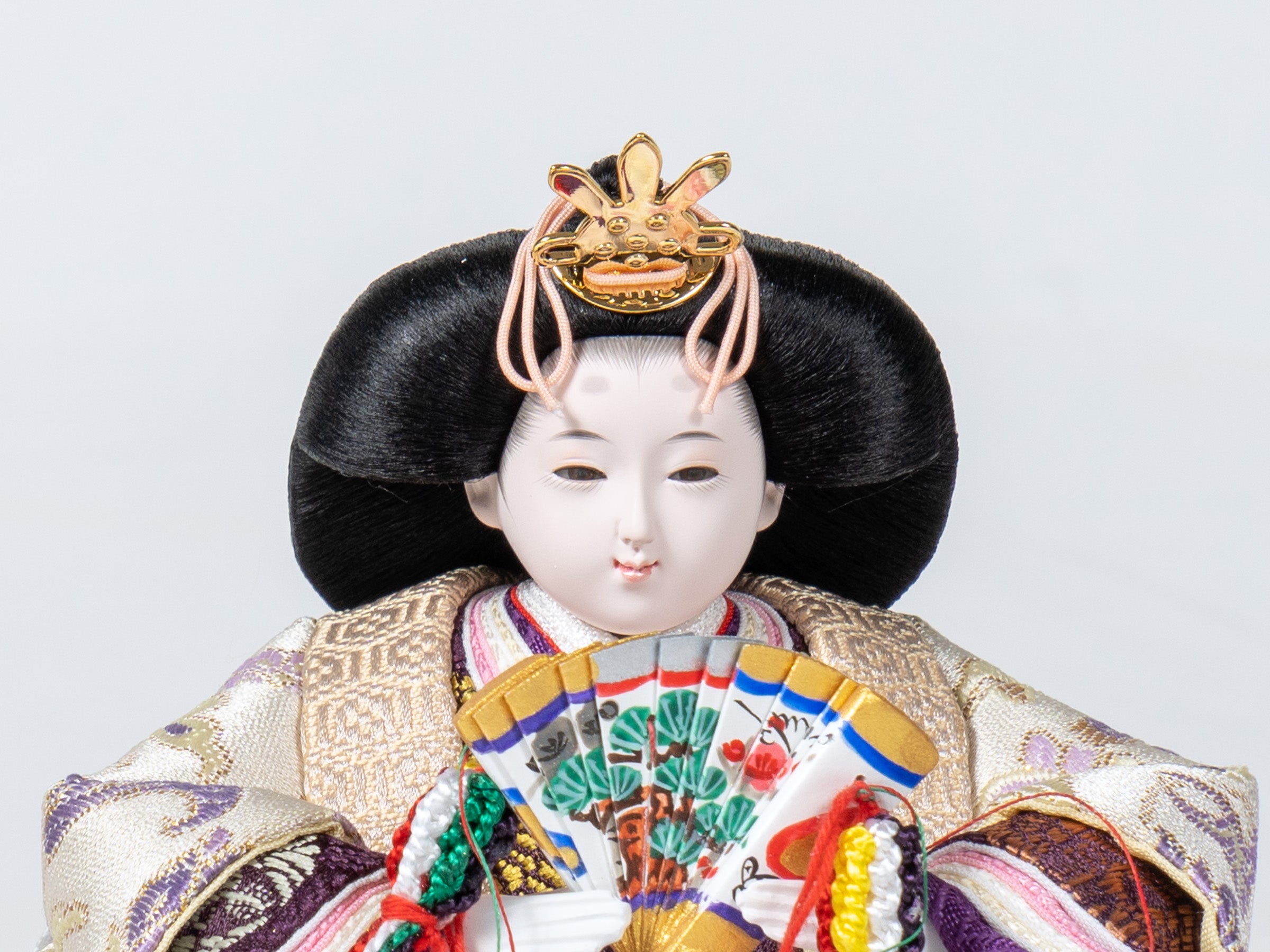 雛人形 凛収納飾り 薄茶 ベージュ